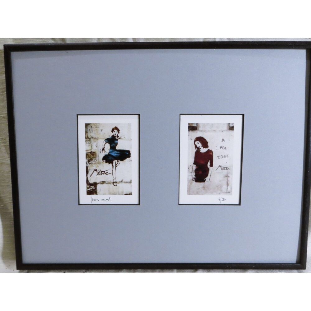 RARE Early Miss-Tic Work "A Ma Zone" 2 Framed Signed & Numbered by Artist